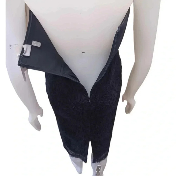 💥HOST PICKx2💥 ASOS Design Scuba Bandeau Black Floral Lace Midi Dress Size 6 - Picture 9 of 15